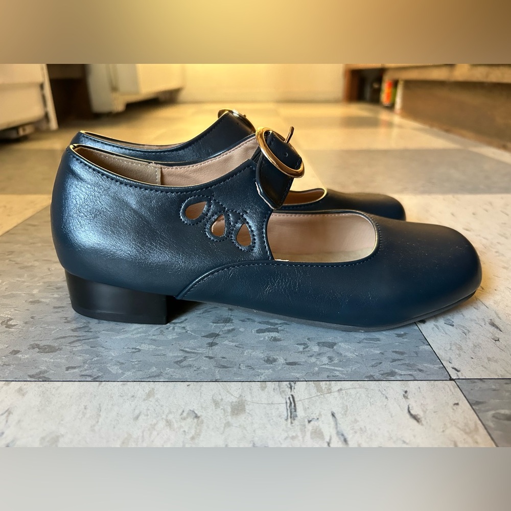 Navy Blue Mary Jane Shoes